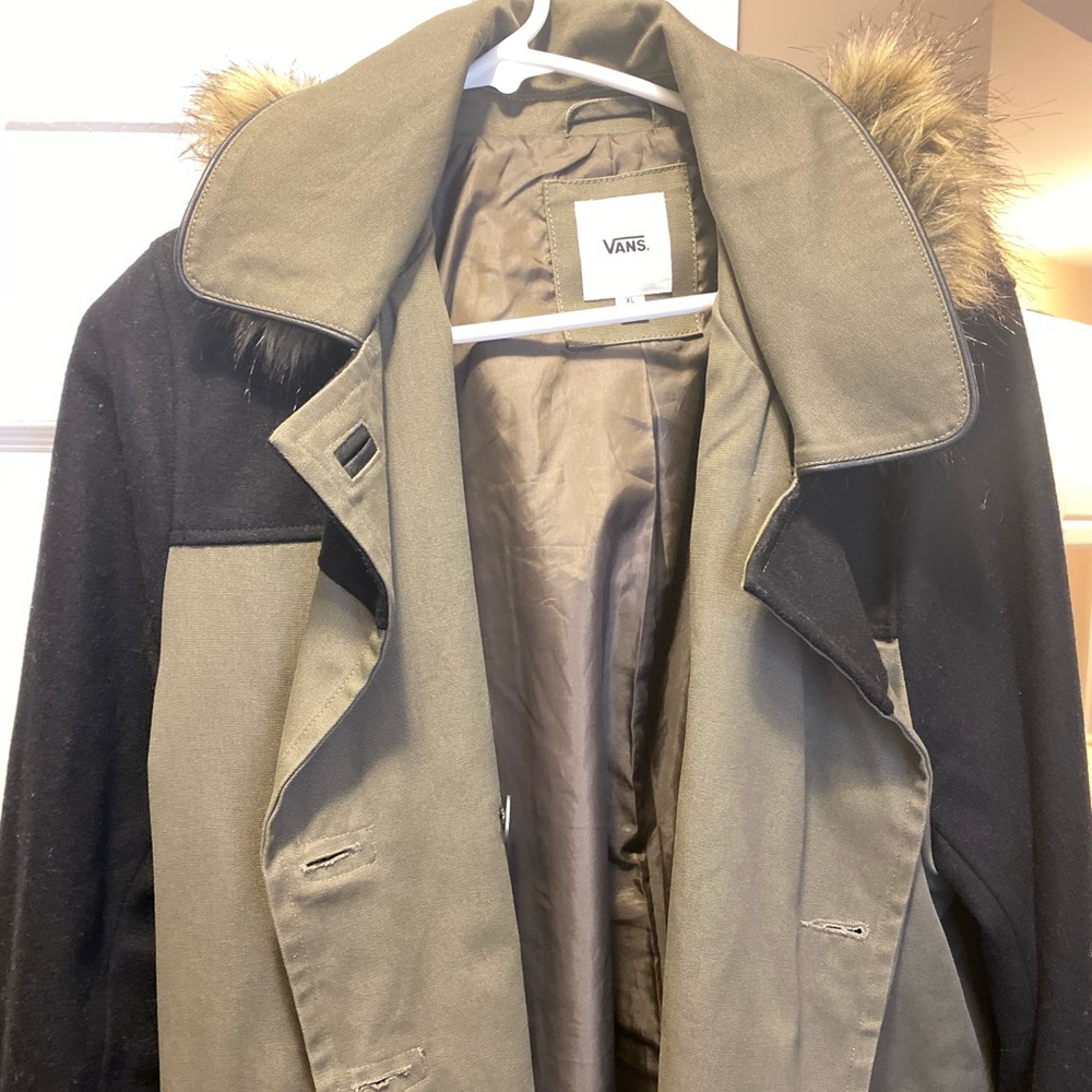 Vans pea coat with hood